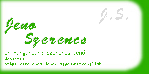 jeno szerencs business card