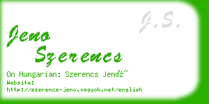 jeno szerencs business card